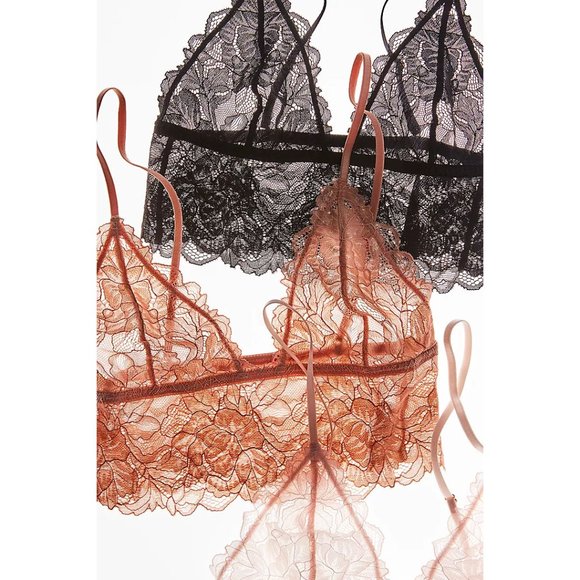 NWT Free People Everyday Lace Longline Bralette 2-Pack / Black Women’s size L - Picture 5 of 6